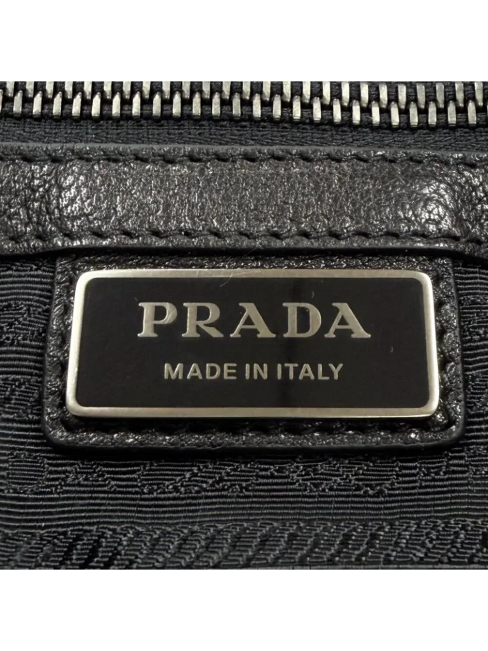 Prada Buffalo Leather Messenger Bag Black